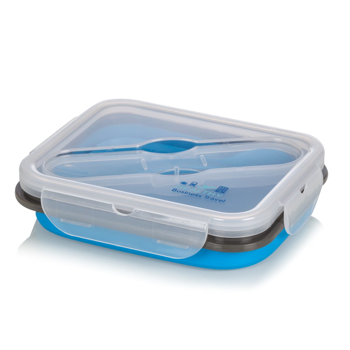 Collapsible travel food containers - Blue - Healthy Business Travel